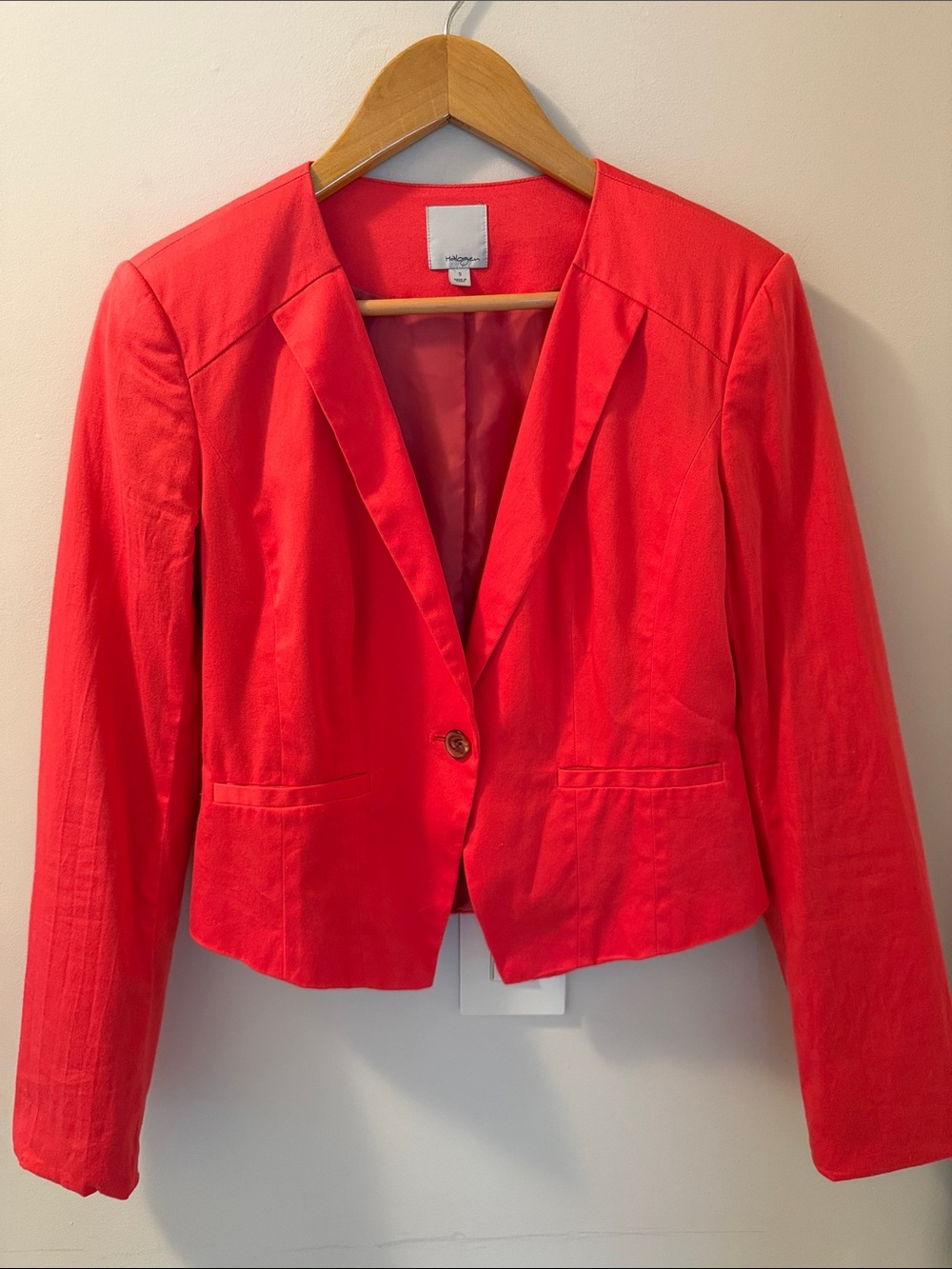 Halogen Bright Orange Cropped fitted Blazer